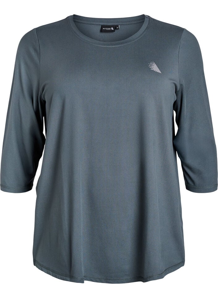  Trainingsbluse mit 3/4 &Auml;rmeln, Grau, Packshot image number 0