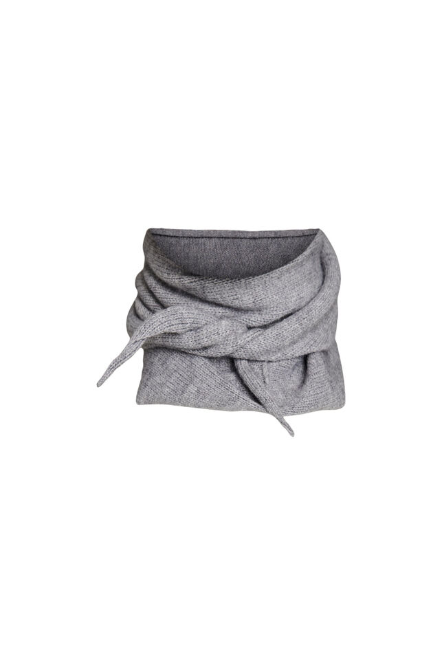 Gestricktes Dreieckstuch, Grau, Packshot