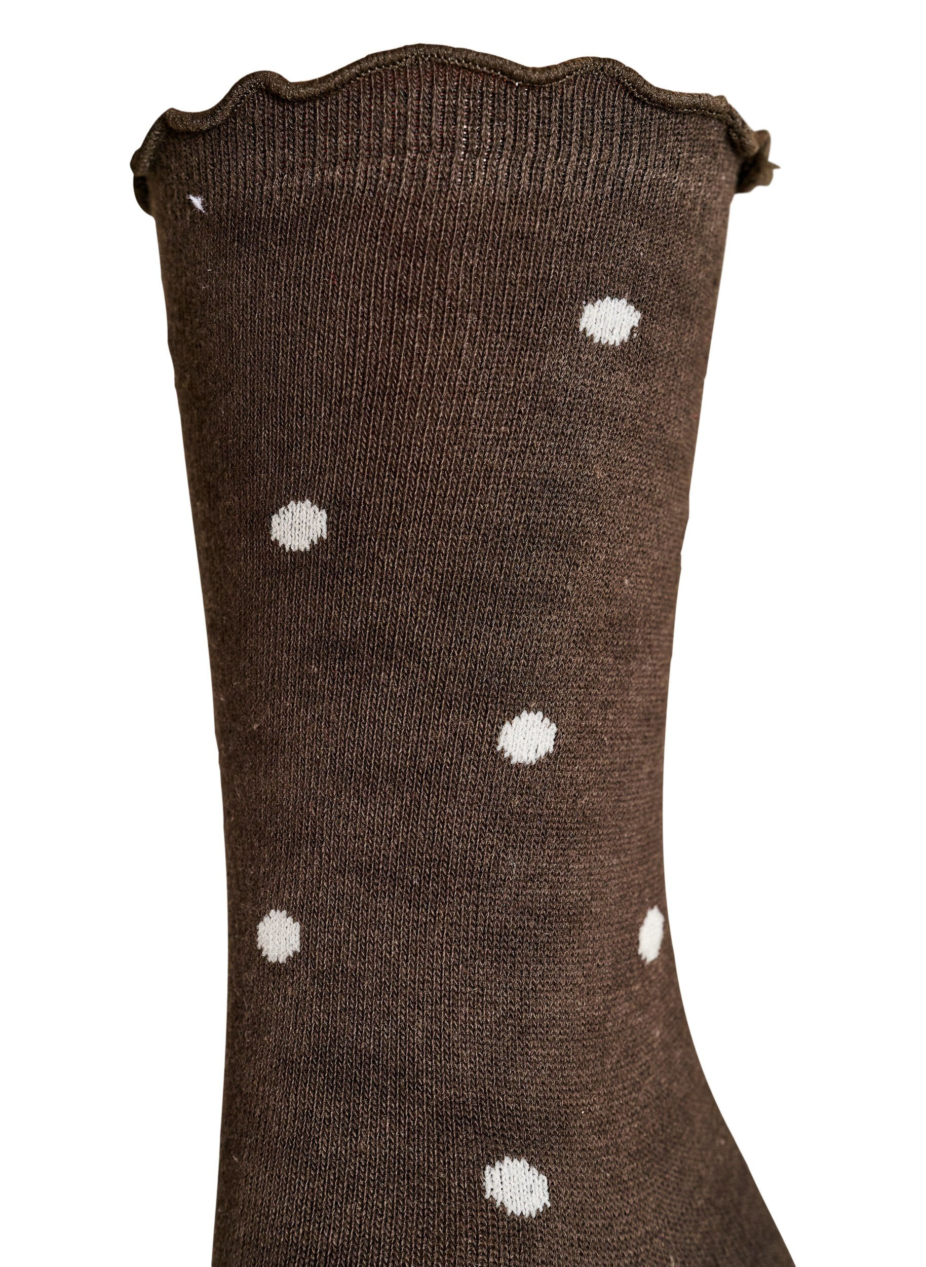 ZizziSocken aus Baumwolle mit Mustern, Braun, Packshot image number 2
