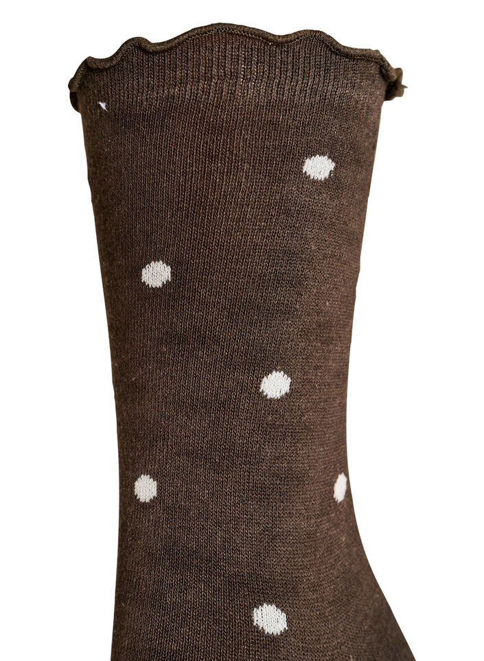Socken aus Baumwolle mit Mustern, Braun, Packshot image number 2