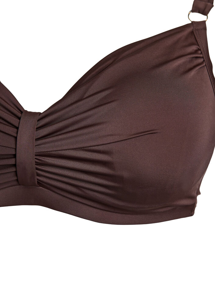 Bikini-BH mit B&uuml;gel und Drapierung, Braun, Packshot image number 2
