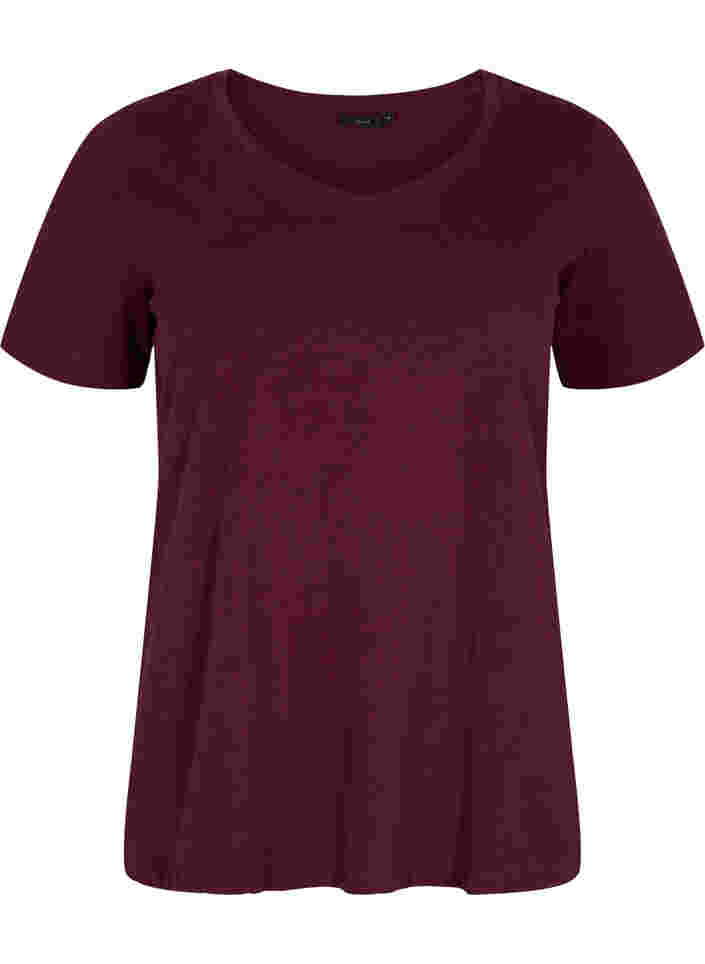 Einfarbiges basic T-Shirt aus Baumwolle, Winetasting, Packshot image number 0