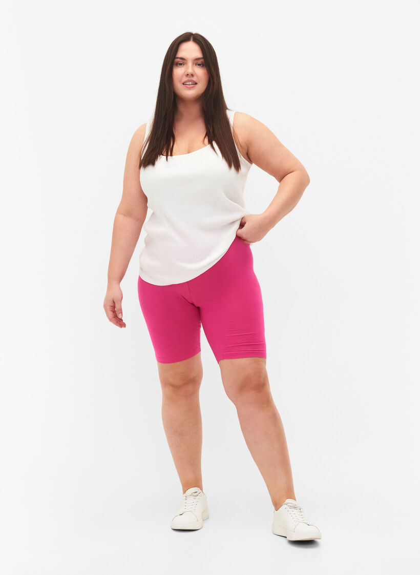 Einfarbige Basic Radlershorts, Pink, Model image number 1