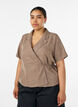 Wickelbluse mit Bindeband, Braun, Model image number 0