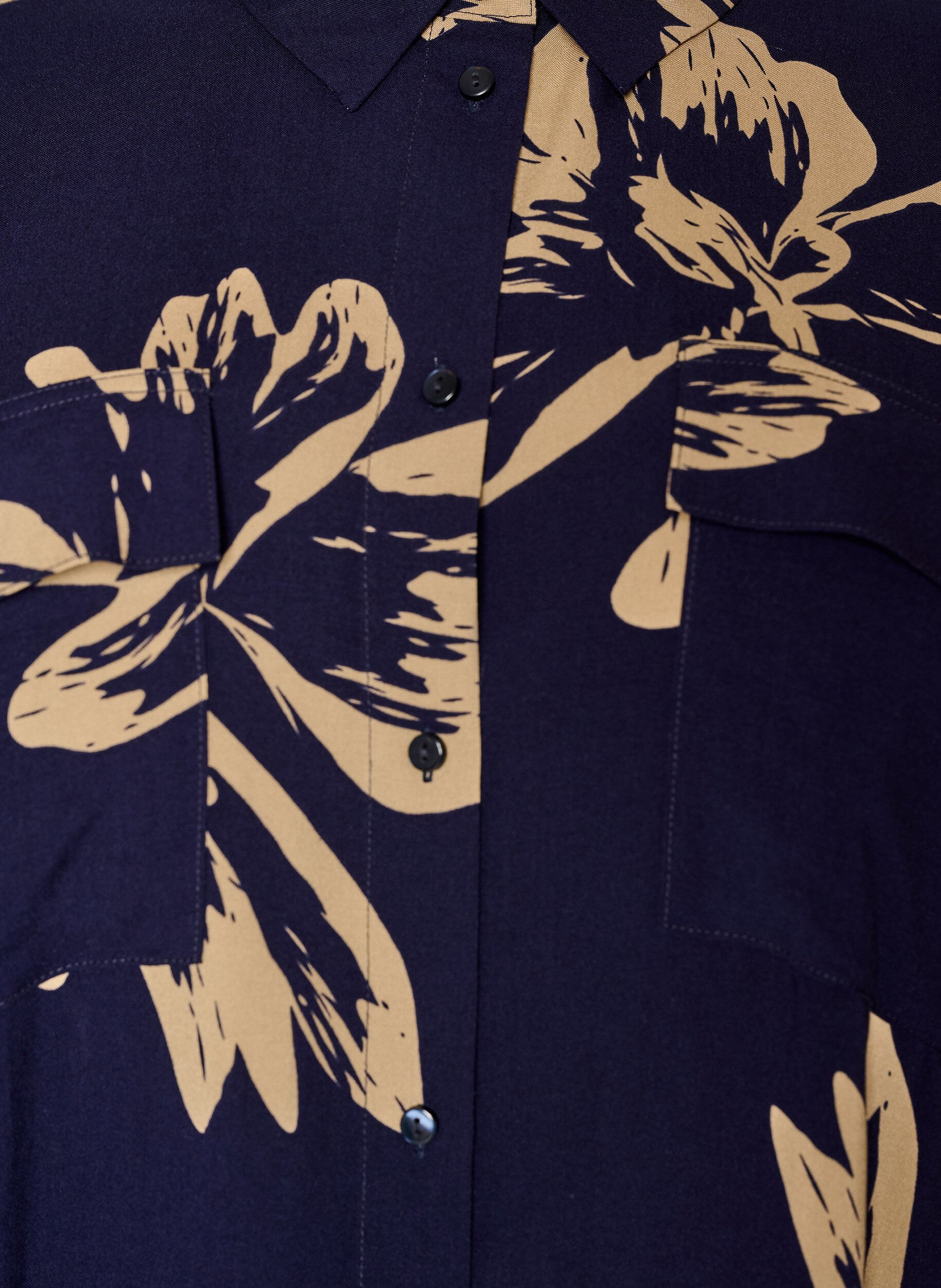 Zizzi Langes Hemdkleid mit kurzen &Auml;rmeln, Blau, Packshot image number 2