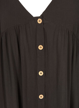 Strandkleid aus Viskose mit durchgehender Knopfleiste, Black, Packshot image number 2