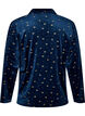Pyjamaoberteil aus Velours mit Allover-Print, Blau, Packshot image number 1
