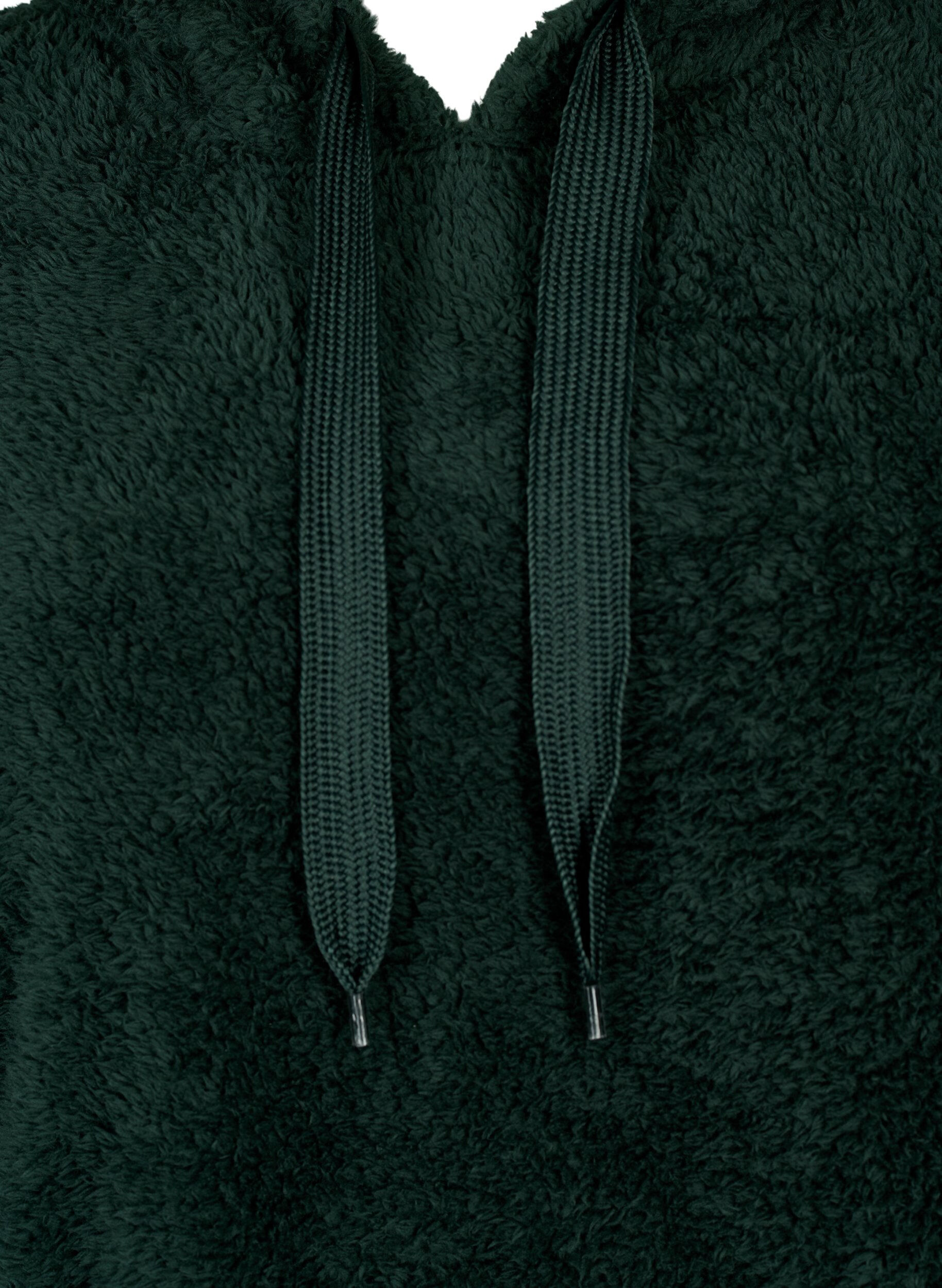 Zizzi Teddykleid mit Kapuze, Scarab, Packshot image number 2