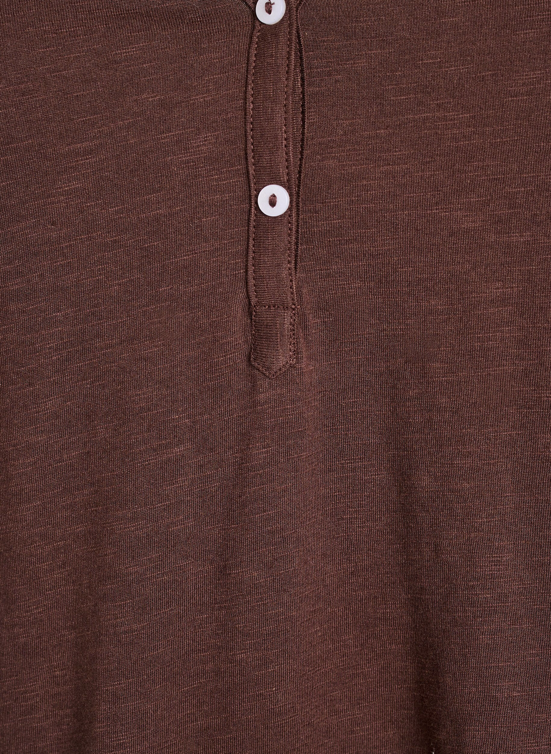 Zizzi T-Shirt mit Knopfleiste, Braun, Packshot image number 2