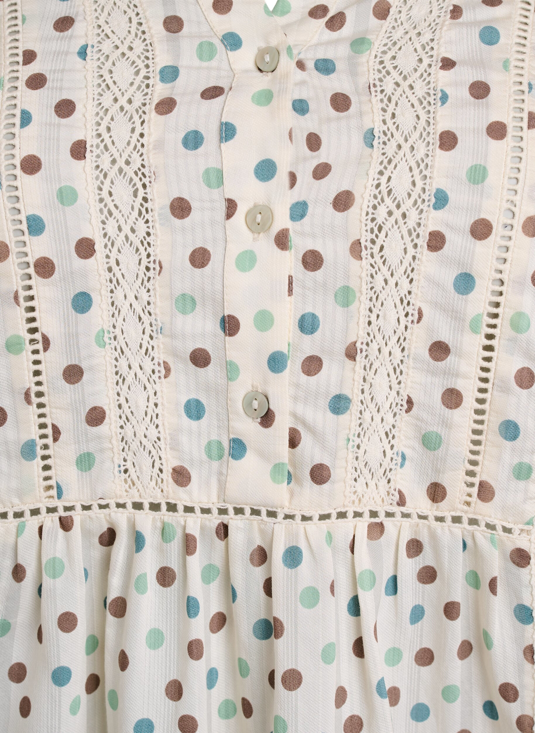 Zizzi Kurzes Viskosekleid mit Spitzenbesatz und A-Linien-Schnitt, Wei&szlig;, Packshot image number 2