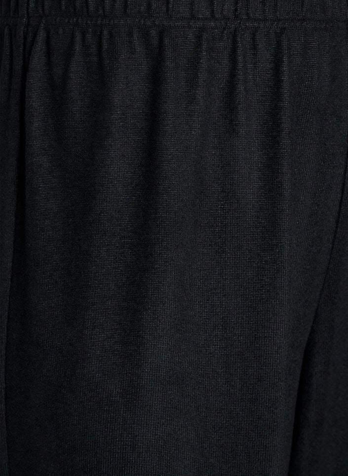 Hoch taillierte Hose aus Jersey mit weitem Bein, Schwarz, Packshot image number 2