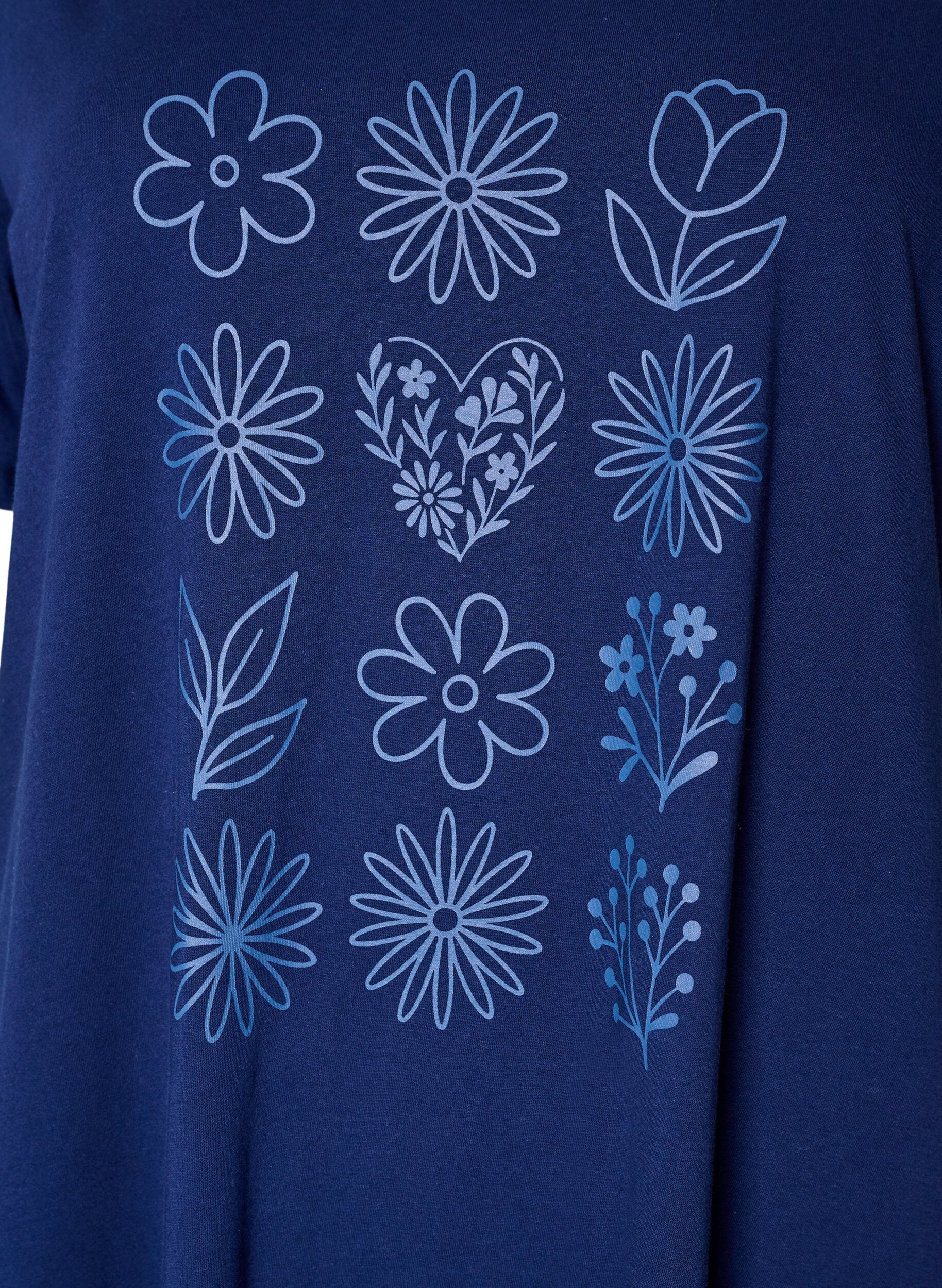 ZizziKurz&auml;rmeliges Nachthemd aus Bio-Baumwolle, Blau, Packshot image number 2