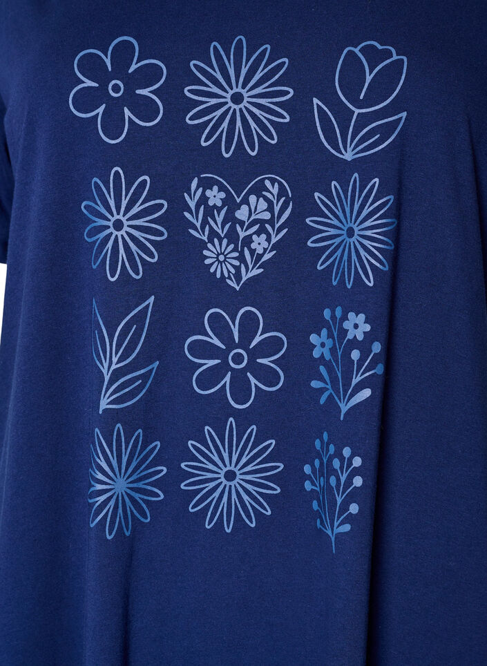 Kurz&auml;rmeliges Nachthemd aus Bio-Baumwolle, Blau, Packshot image number 2