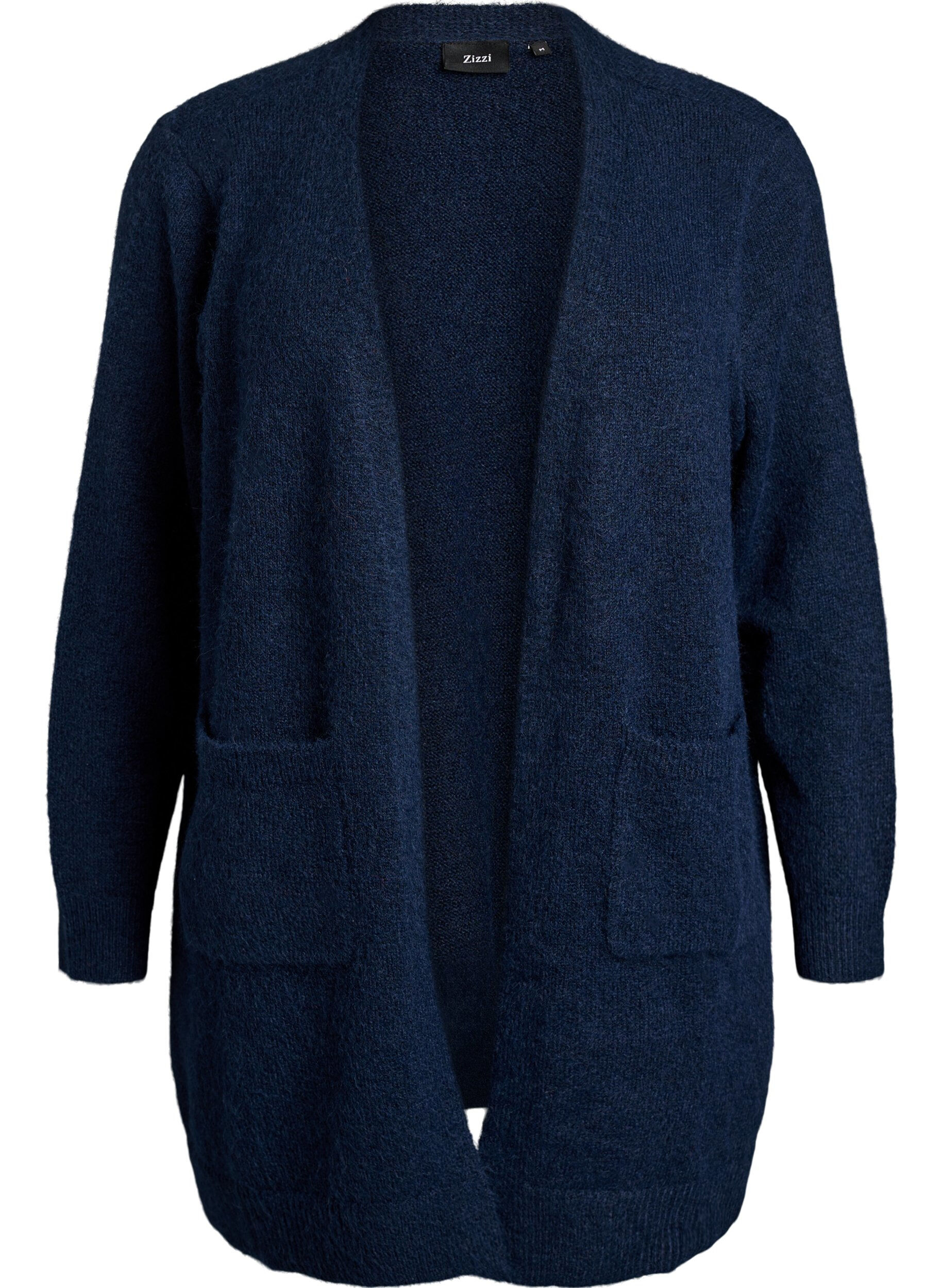 ZizziLange Strickjacke mit Taschen, Blau, Packshot image number 0