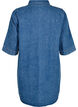 Kurzes Denim-Kleid mit Rei&szlig;verschluss und 3/4-&Auml;rmeln, Blau, Packshot image number 1