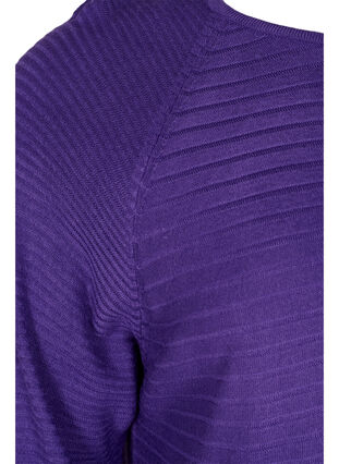 Strickbluse mit Rundhalsausschnitt, Ultra Violet, Packshot image number 3