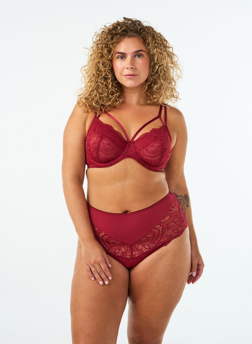 Full-Coverage-BH mit Spitze und doppelten Tr&auml;gern, Schwarz, Model image number 1