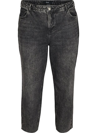 Cropped Mom Fit Mille Jeans mit lockerer Passform, Grey Denim 4, Packshot image number 0