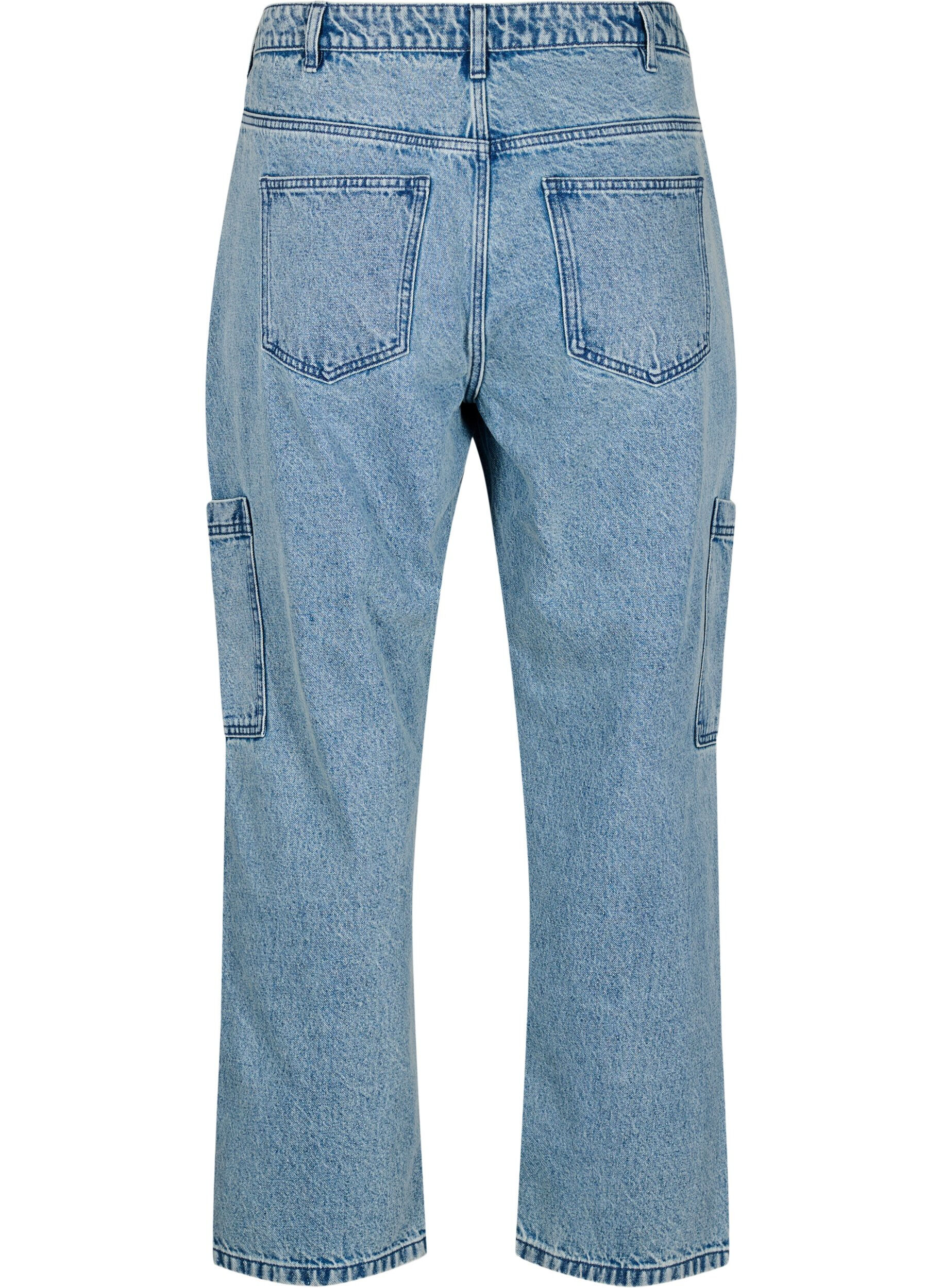 Zizzi Cargojeans mit hoher Taille, Blau, Packshot image number 1