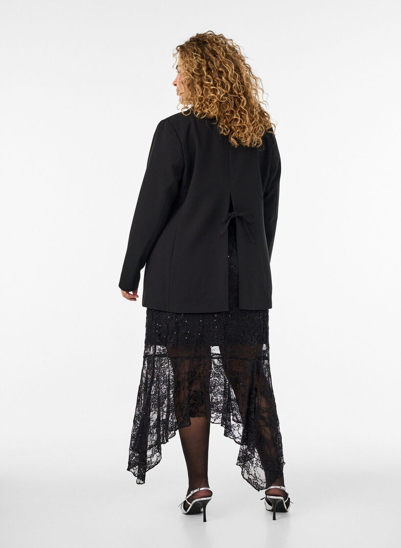 Midirock aus Spitze mit Pailletten, Schwarz, Model image number 2