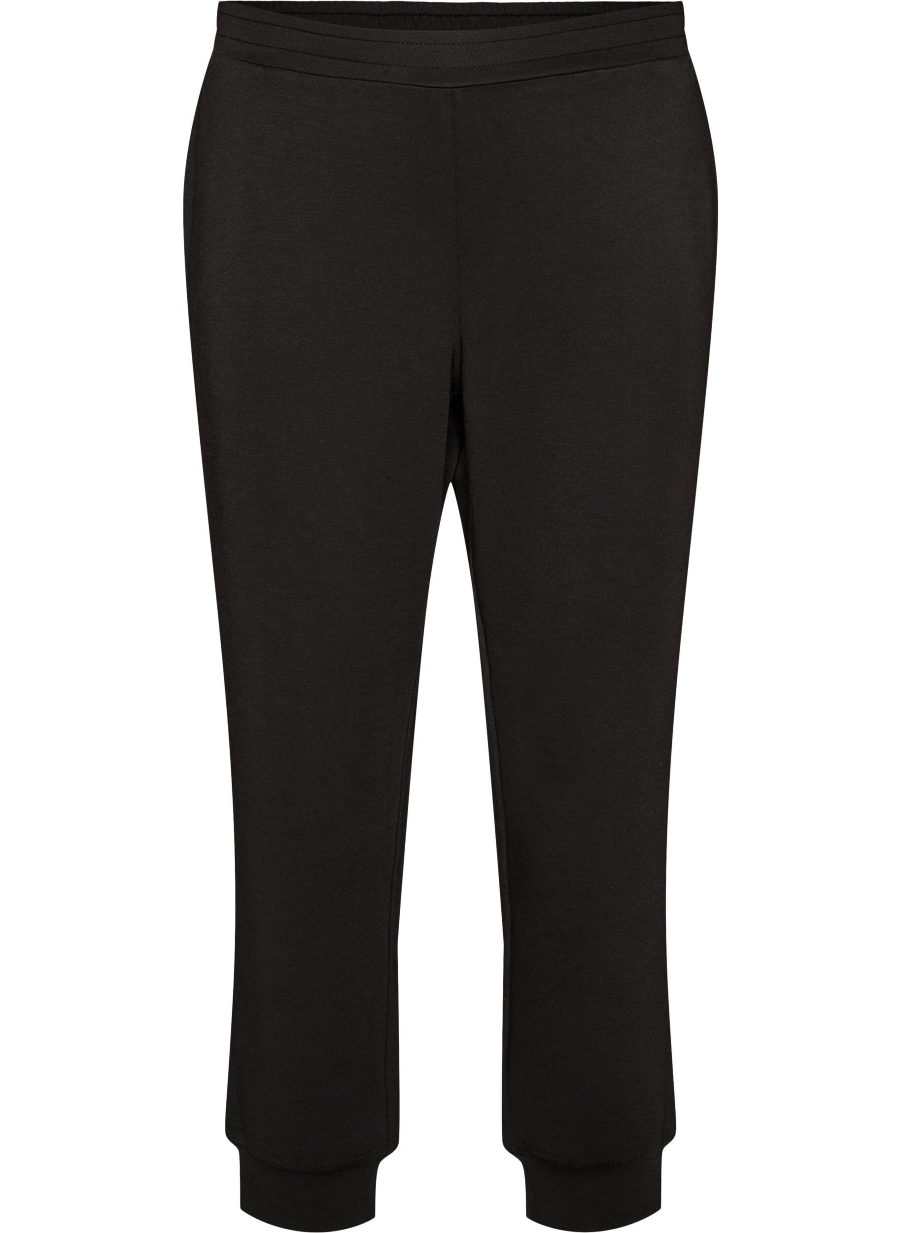 ZizziJerseyhose mit hoher Taille und Taschen, Schwarz, Packshot image number 0