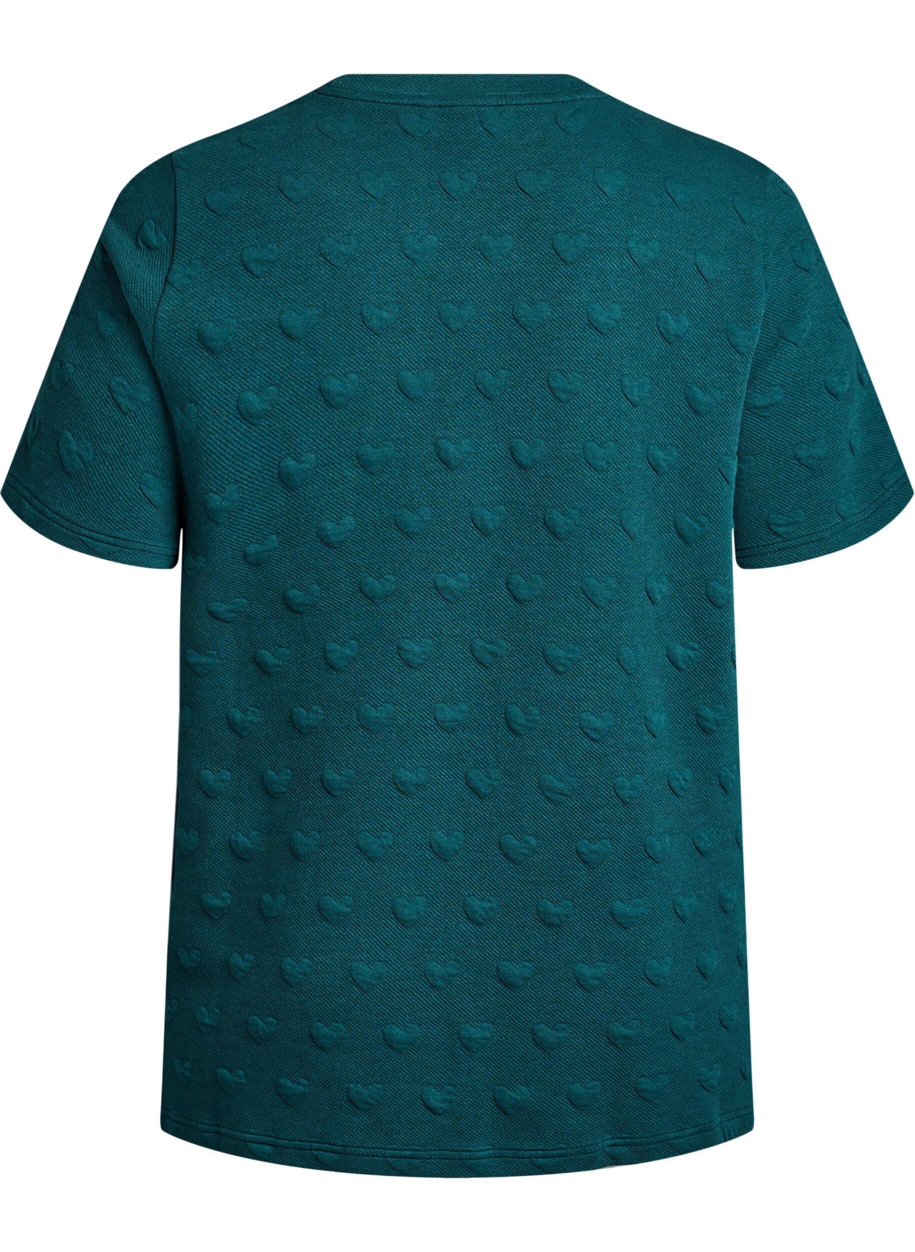 Zizzi T-Shirt aus gepr&auml;gtem Baumwolljersey, Gr&uuml;n, Packshot image number 1