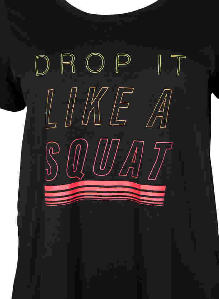 Trainings-T-Shirt mit Print, Black w. Drop It, Packshot image number 2