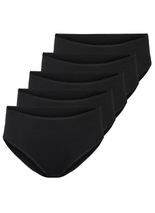 5-pack Bauwollunterhose mit normaler Taille, Black, Packshot image number 0