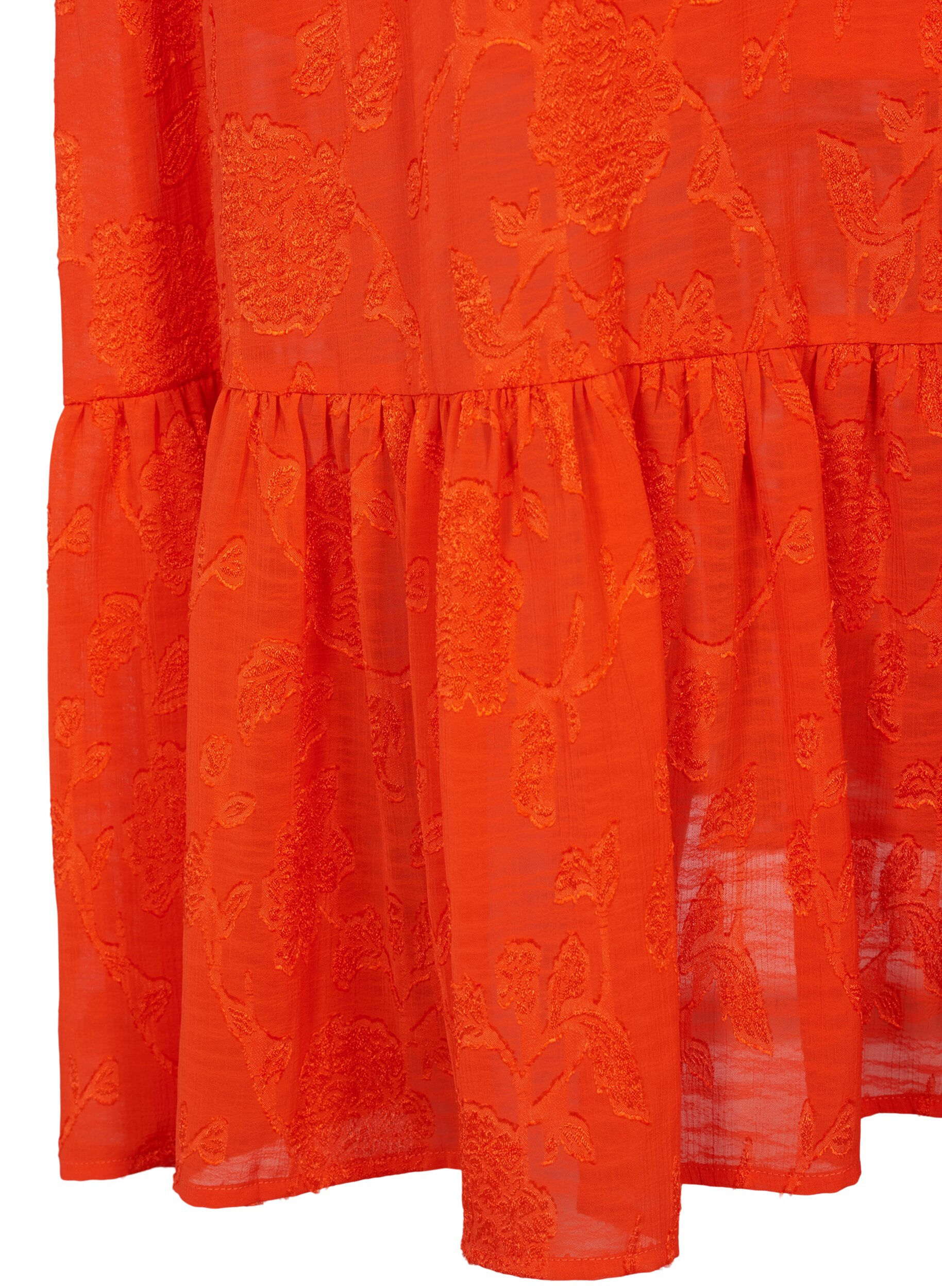 Zizzi Lang&auml;rmliges Midi-Kleid im Jacquard-Look, Orange.com, Packshot image number 3