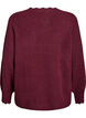 Strickbluse mit Wellenkante, Dunkles Bordeaux, Packshot image number 1