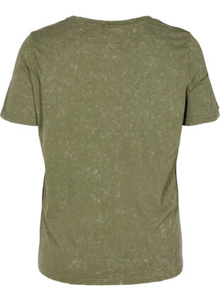 T-Shirt aus Baumwolle mit Aufdruck, Ivy Green ACID WASH, Packshot image number 1