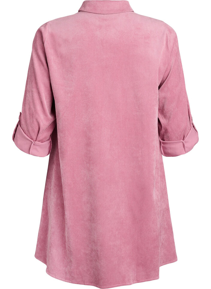 Cordkleid mit Rei&szlig;verschluss und 3/4-&Auml;rmeln, Rot, Packshot image number 1