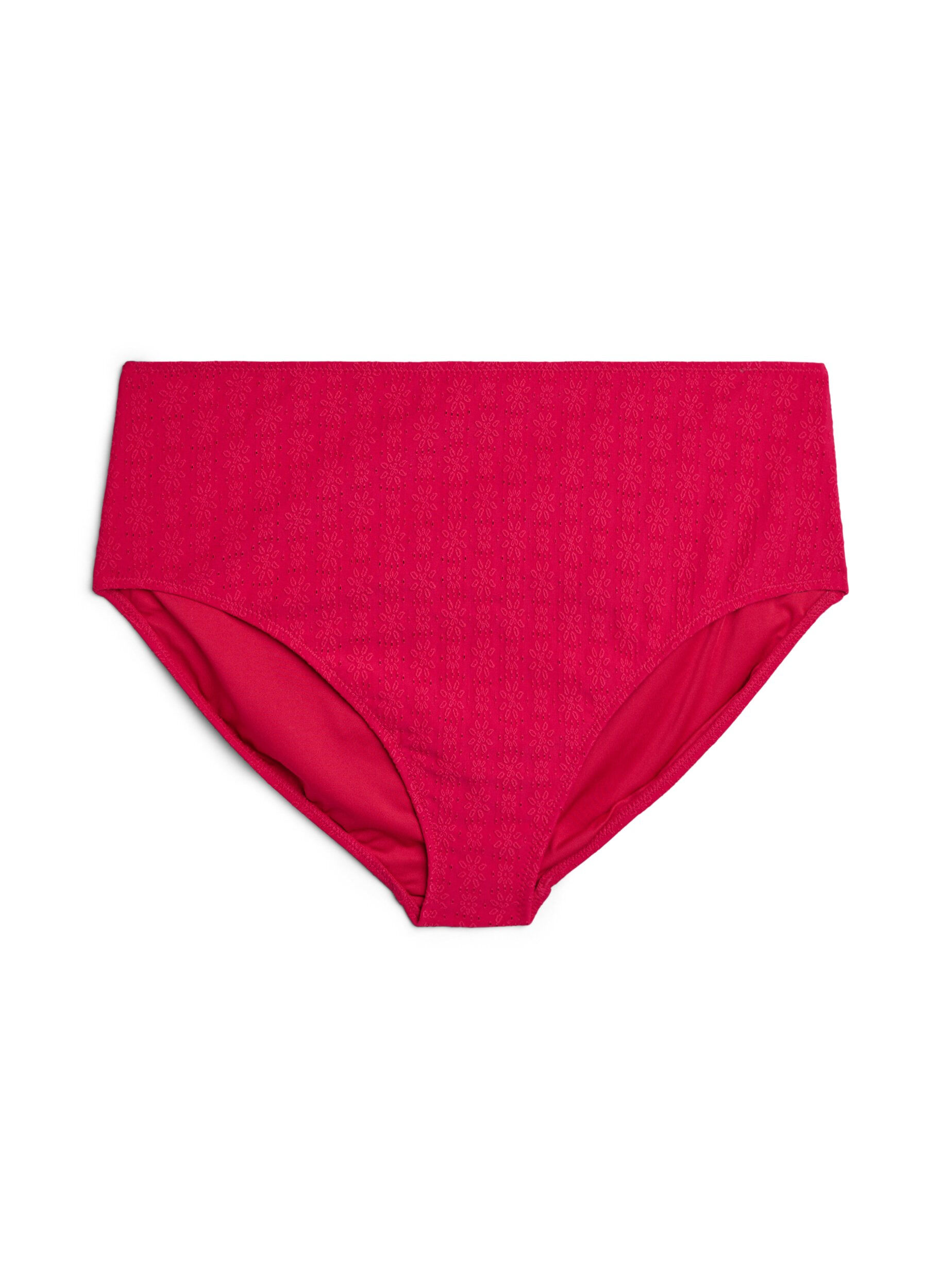 Zizzi Bikinihose mit Strukturmuster und normaler Taillenh&ouml;he, Pink, Packshot image number 0