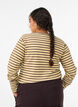 Gestreifte Bluse mit langen &Auml;rmeln, Braun, Model image number 2