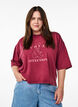 Kurzes T-Shirt mit Lockere Passform, Dunkles Bordeaux, Model image number 0