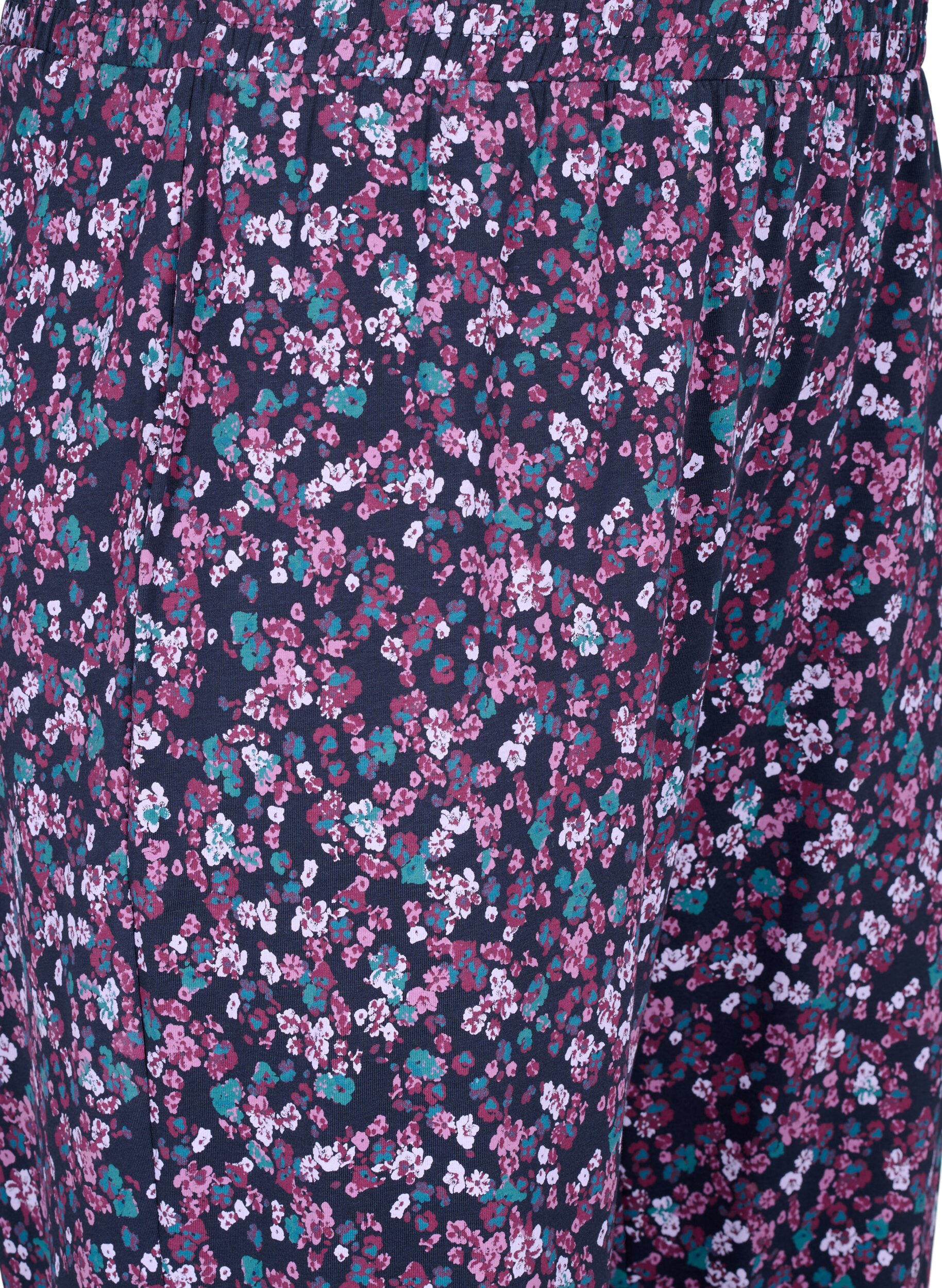 Zizzi Schlafanzughose aus Baumwolle mit Aufdruck, Blau, Packshot image number 2