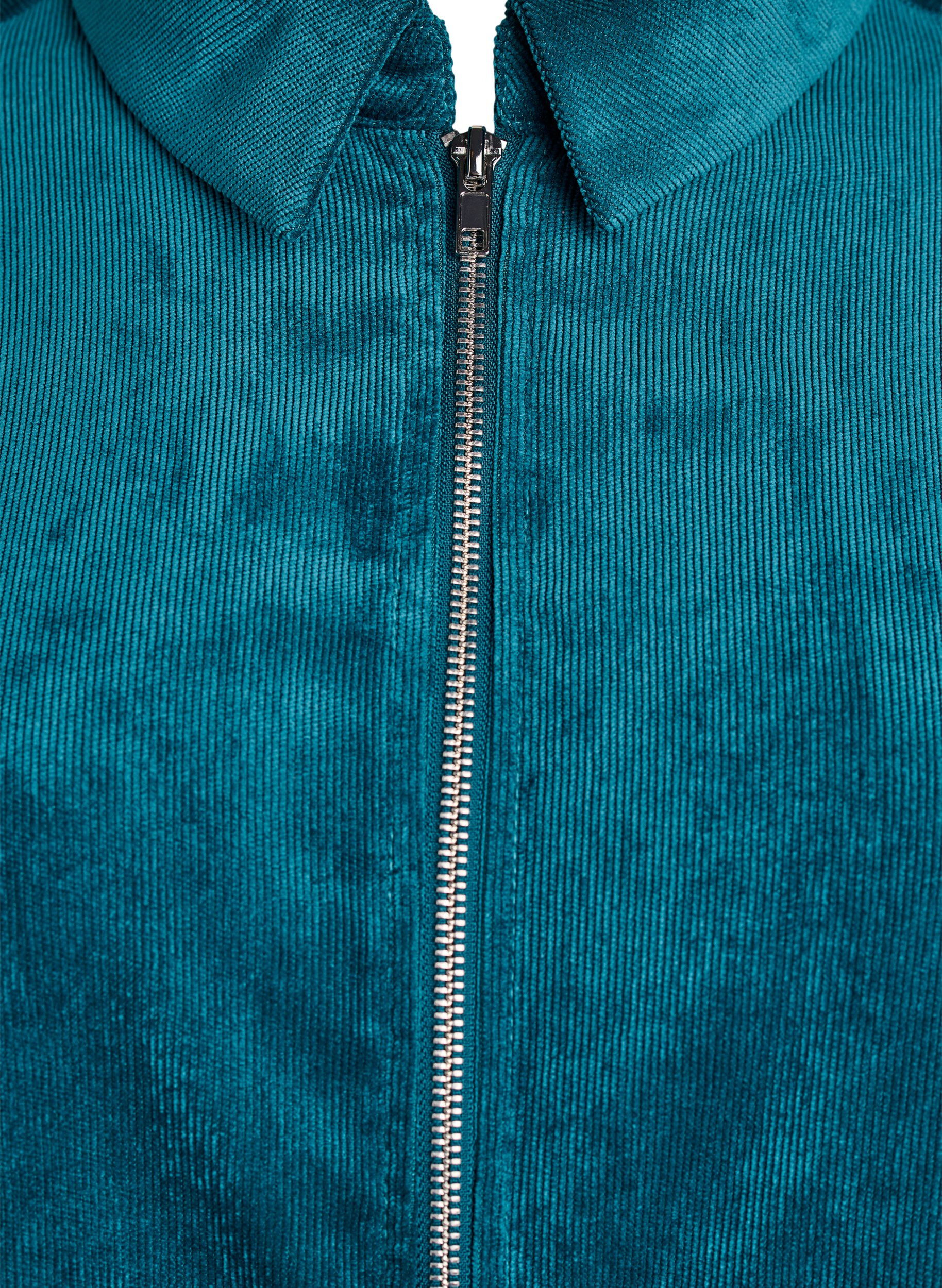 Zizzi Cordkleid mit Rei&szlig;verschluss und 3/4-&Auml;rmeln, Gr&uuml;n, Packshot image number 2