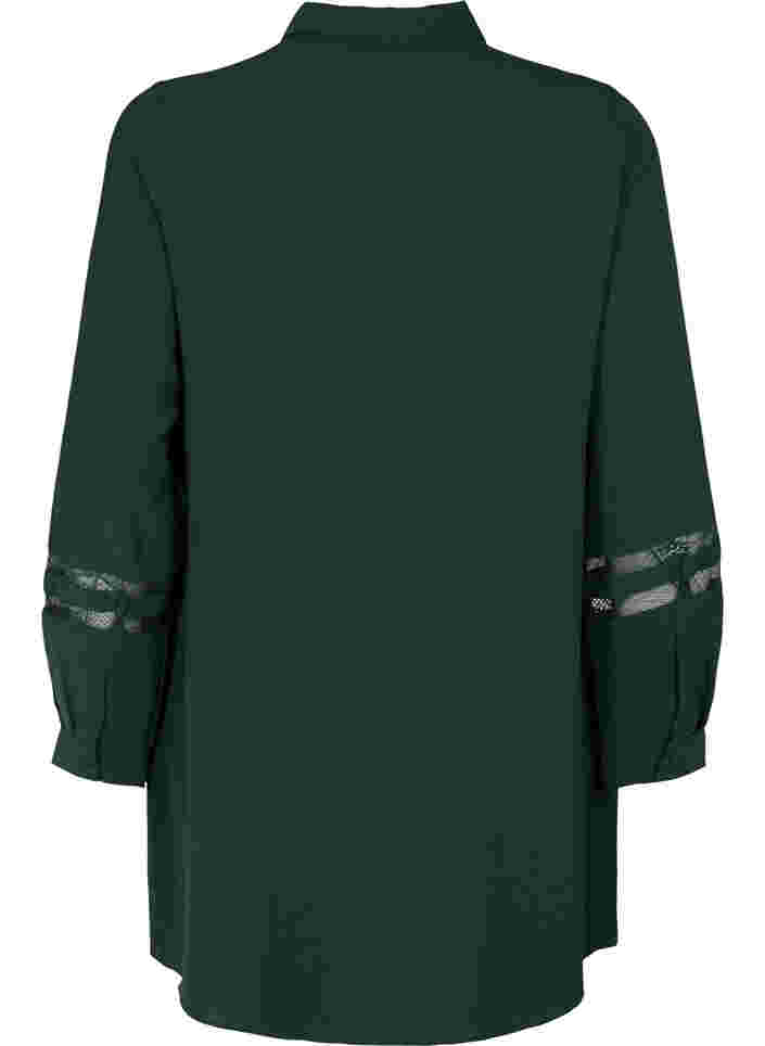 Langes Shirt mit Spitzen-Details, Scarab, Packshot image number 1