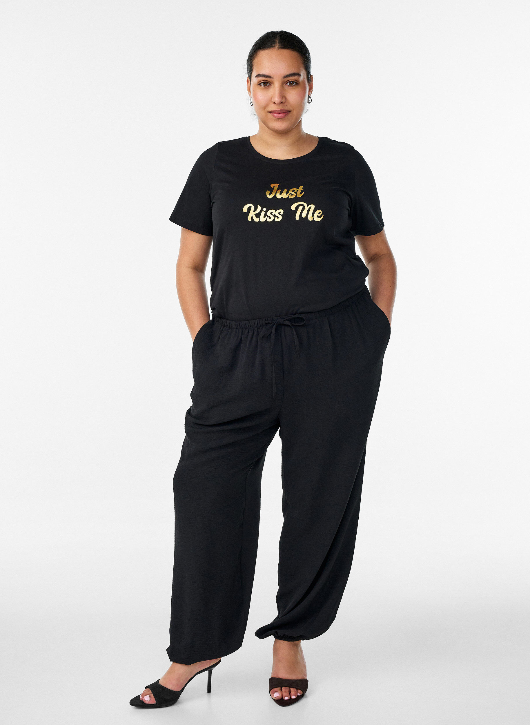 ZizziT-Shirt mit Print, Schwarz, Model image number 1