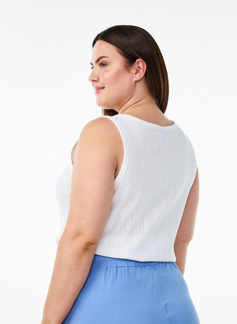 Nachthemd aus Bio-Baumwolle mit Strukturmuster, Wei&szlig;, Model image number 2