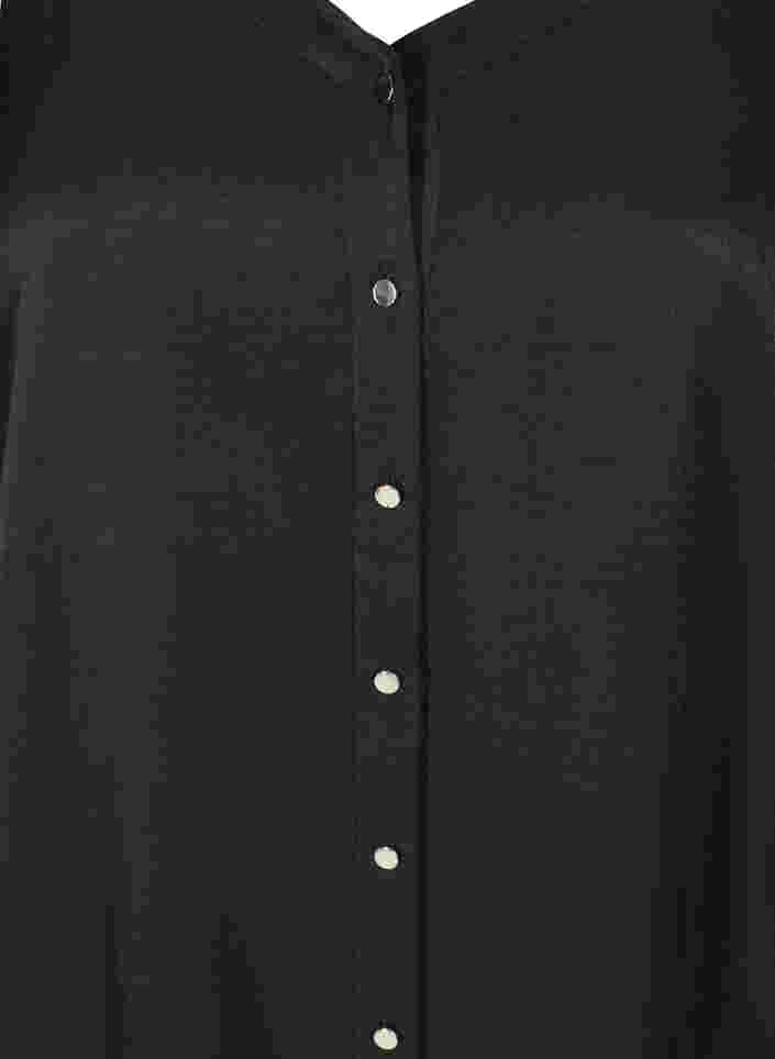 Tunika mit Knöpfen und 3/4-Ärmeln, Black, Packshot image number 2