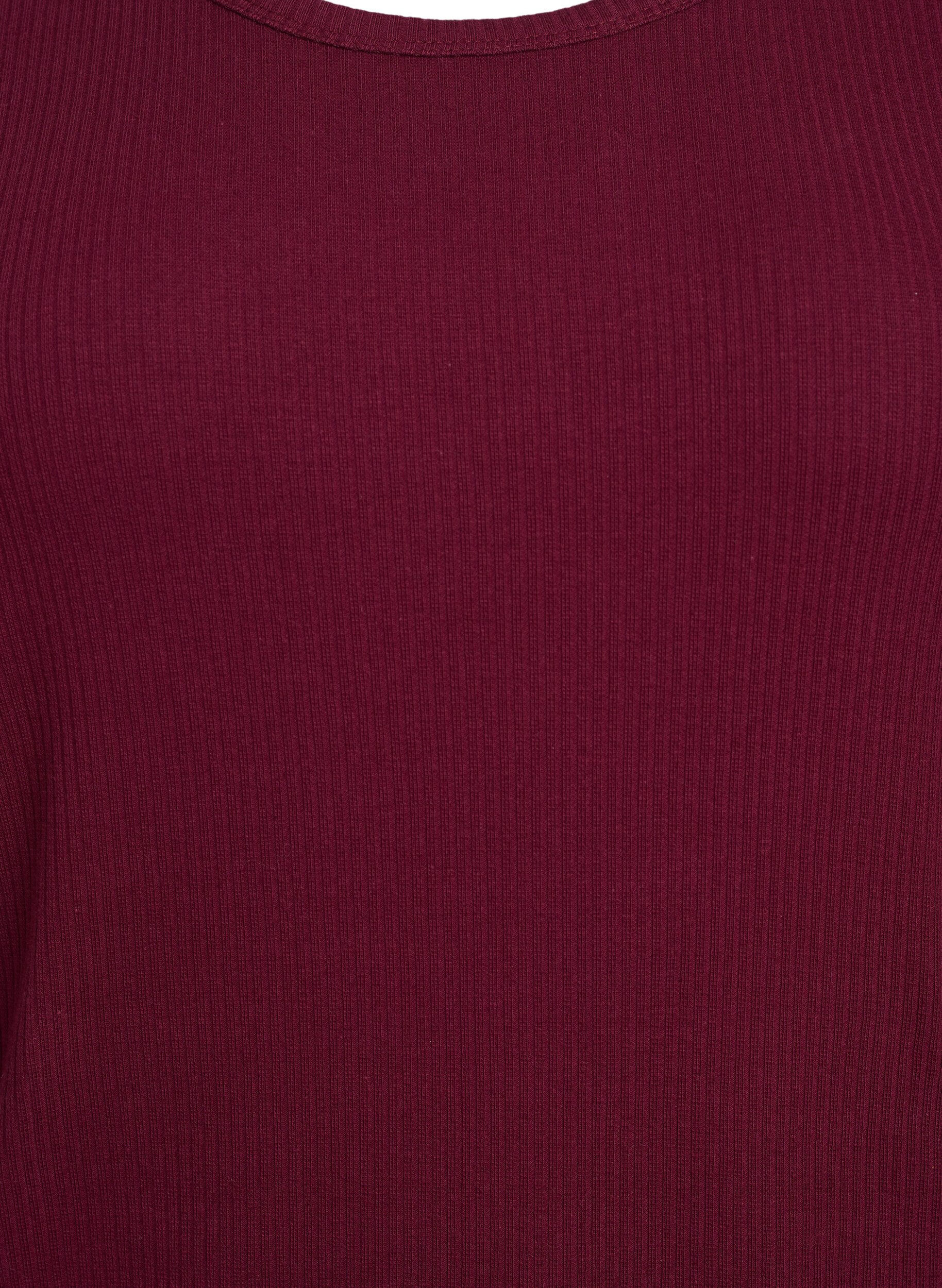 Zizzi Maxikleid aus Jersey mit kurzen &Auml;rmeln, Dunkles Bordeaux, Packshot image number 2