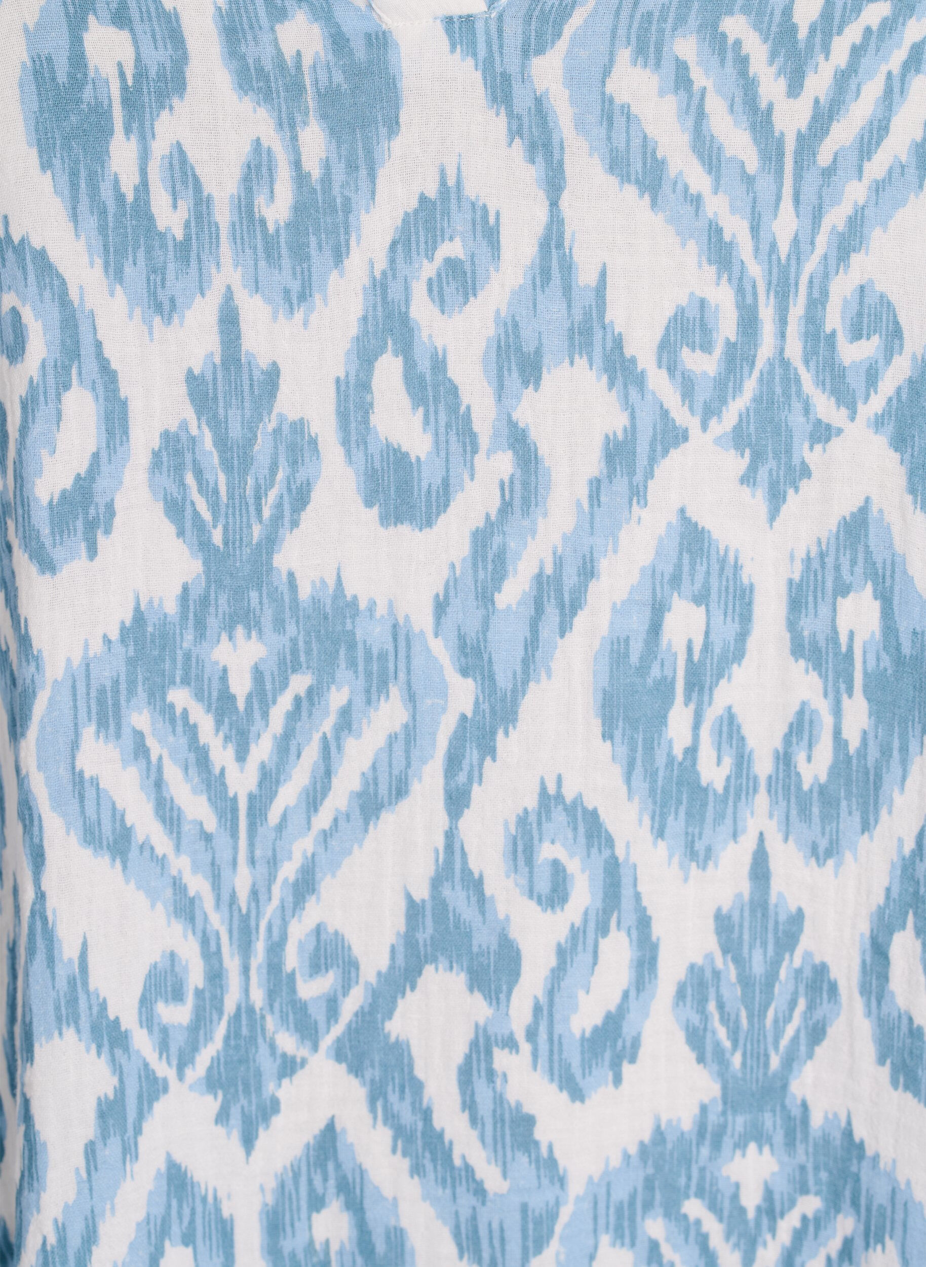 ZizziKurzes A-Linien-Kleid aus Baumwollmusselin, Vanille, Packshot image number 3