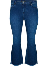 Ellen-Bootcut-Jeans, ungesäumt, Blue denim, Packshot