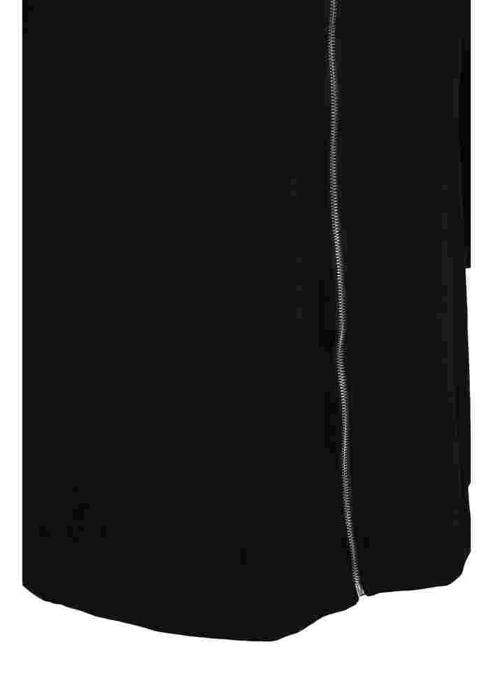Lange Sweatjacke aus Baumwolle mit Kapuze, Black, Packshot image number 3