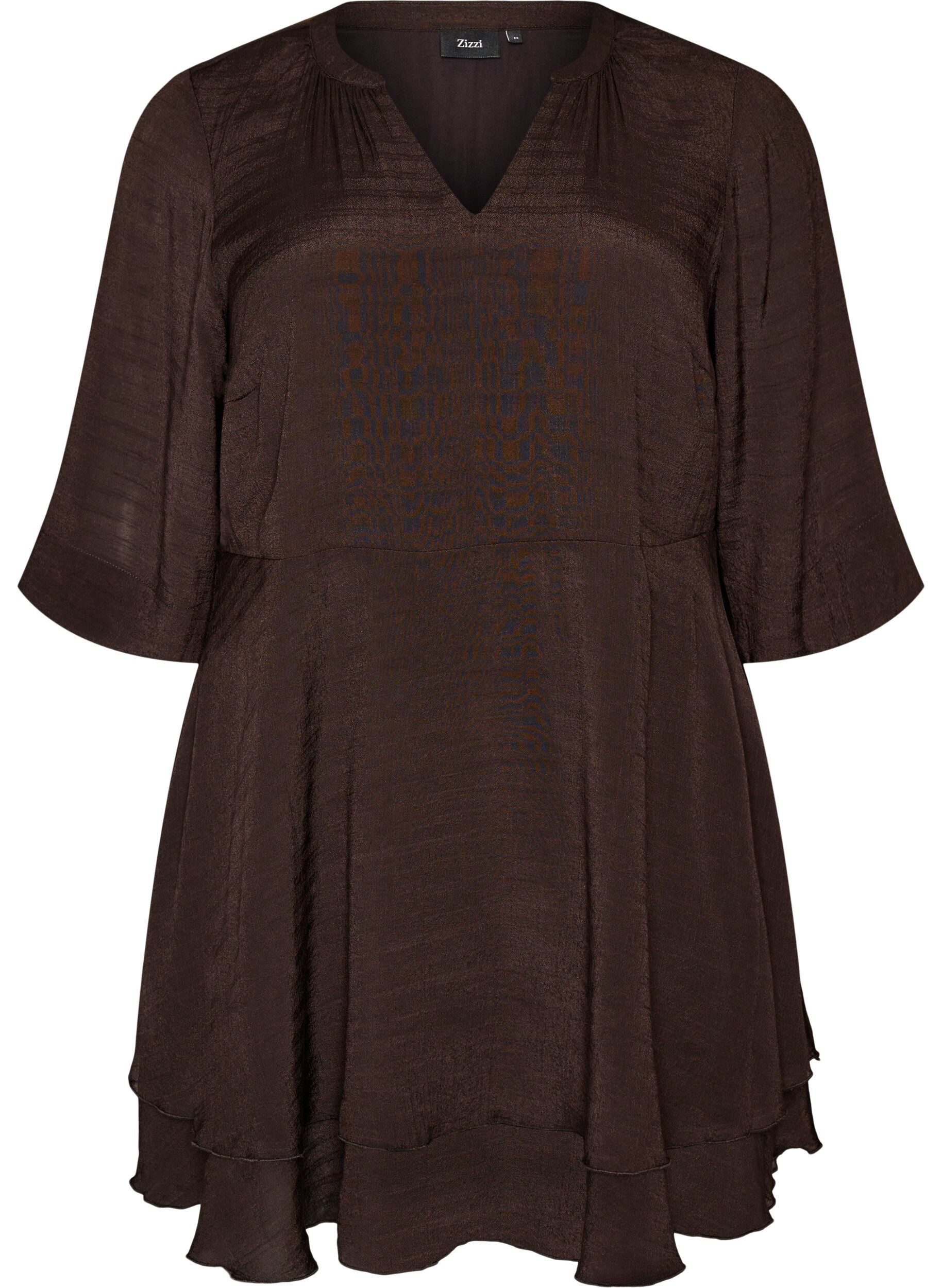 A-Linien-Kleid mit gestuften R&uuml;schen
