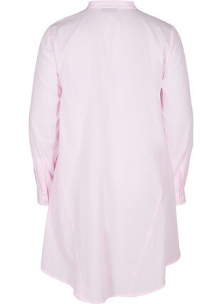 Baumwoll-Hemdbluse mit Streifen und Rüschen, Pink Stripe, Packshot image number 1