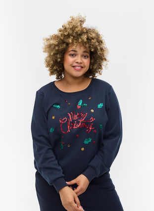 Weihnachts-Sweatshirt, Night Sky Merry, Model image number 0