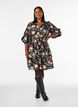 Gebl&uuml;mtes Kleid aus Leinen und Viskose mit Empire-Linie, Schwarz, Model image number 1