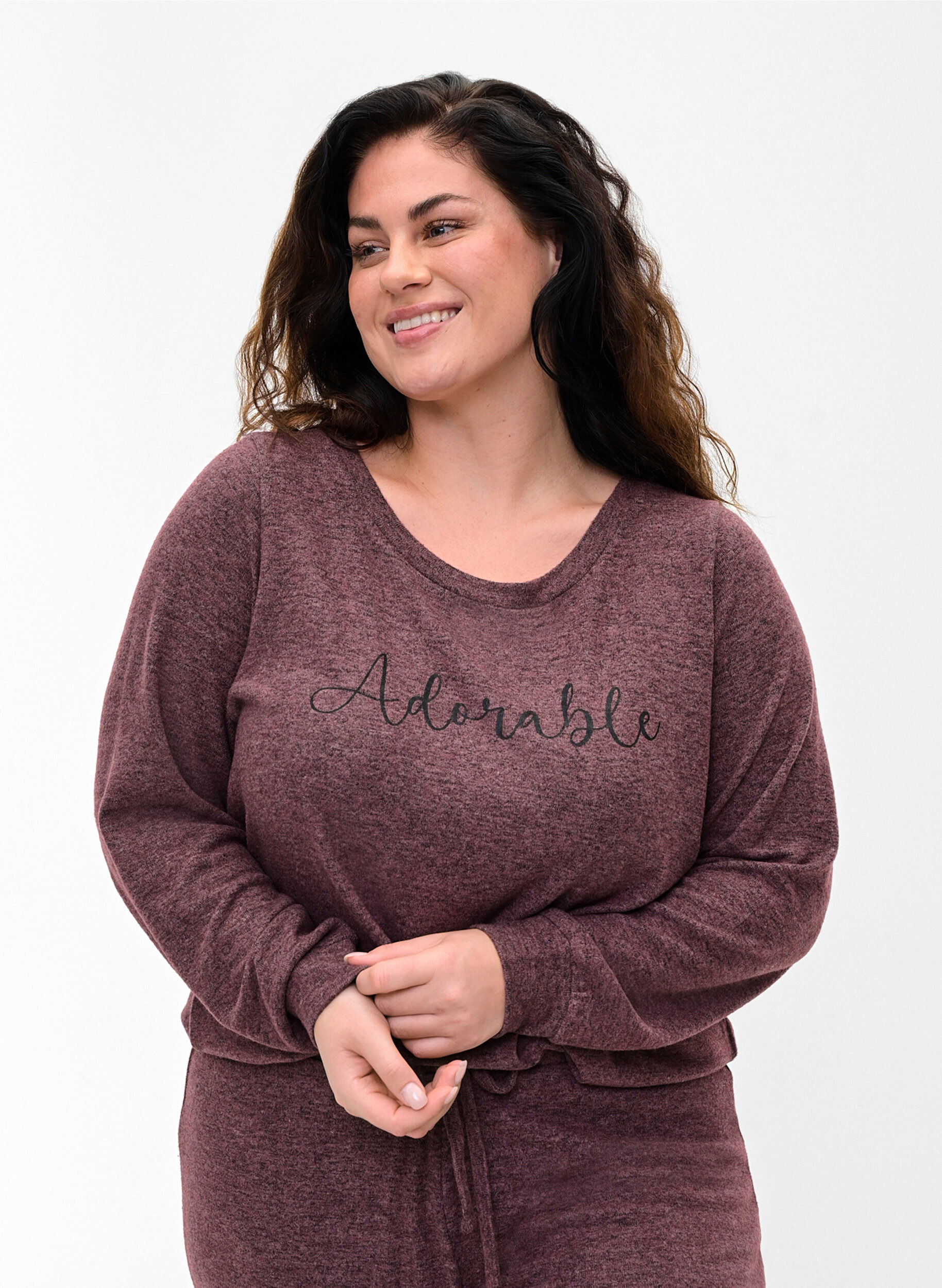 Zizzi Melange-Bluse aus Viskosemischung, Port Royal Mel, Model image number 0